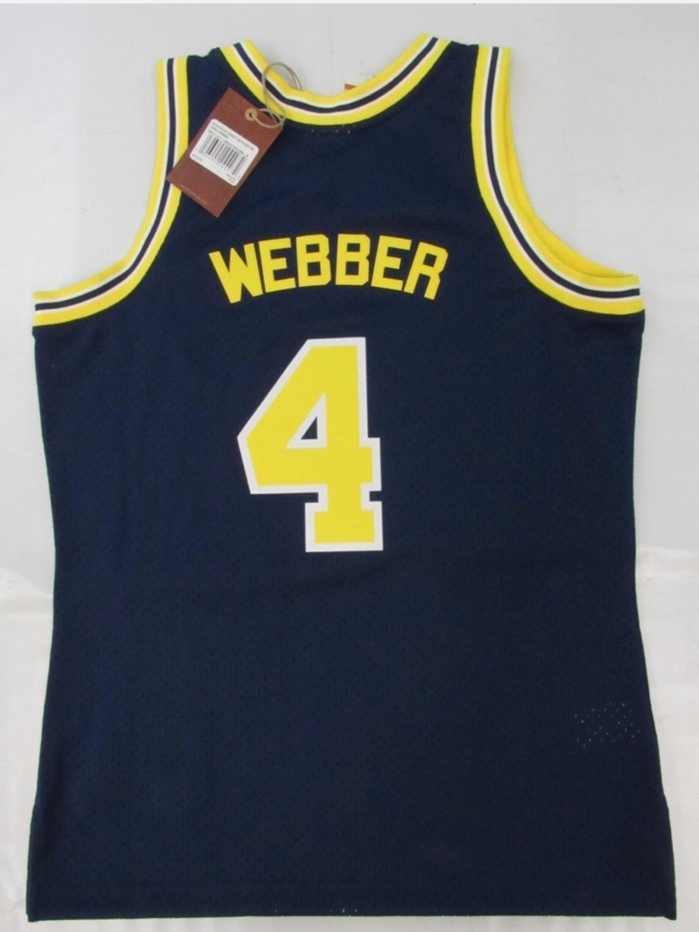 Mitchell & Ness Navy and White Chris Webber College Vault Jersey Tag